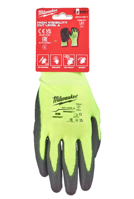 MILWAUKEE Перчатки защитные Hi-Vis Cut level (Хай Виз Кат Левел) 1/A, XXL/11